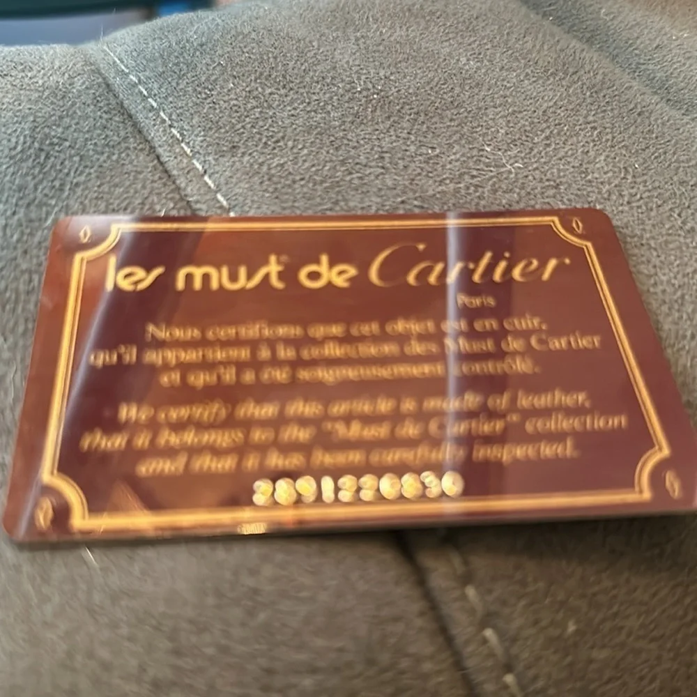 Cartier Must Line Mast De Square Coin Pouch w/ purchase card